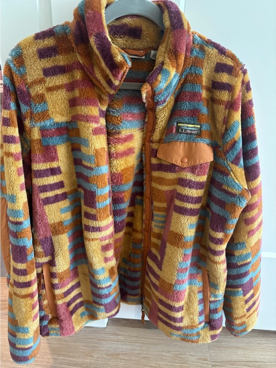 L.L. Bean Jackets & Blazers - L.L. Bean Geometric Fleece Jacket in Mustard, Teal, Plum